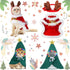 3 Pieces Christmas Pet Costumes Set, Includes Puppy Cat Cloak with Star, Pompoms, Antlers Headband, Santa Cape