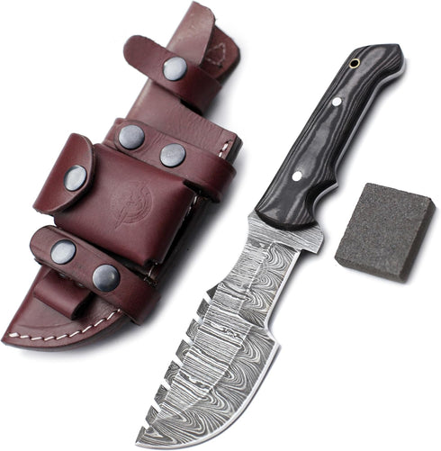 Wolklinge Handmade Damascus Steel Fixed Blade Tracker Knife for Hunting, Survival & Camping