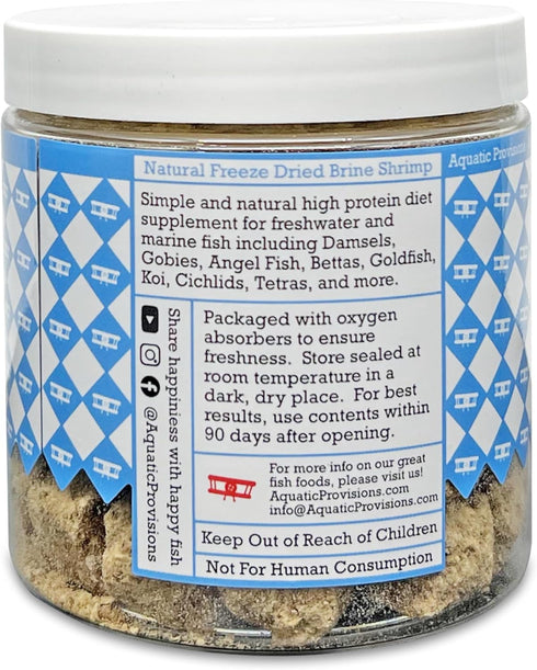 0.88 oz, Freeze Dried Brine Shrimp Cubes Fish Food for Freshwater and Marine Aquarium Species