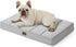 Bedsure Cooling Gel Foam Dog Bed for Large Dogs, Waterproof Orthopedic Egg Foam Bed for Outdoor Comfort, 24"x16", Grey