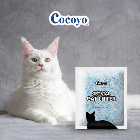 COCOYO Crystal Cat Litter, Silica Gel Cat Litter, 17.2 Lbs Value Pack (4.3 Lbs x 4)