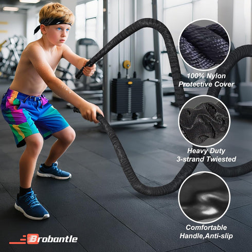 1/1.26/1.5/2 Inch 30FT/40FT/50FT Battle Rope Diameter,Pink Exercise Workout Ropes for Home Gym Heavy Weighted Training