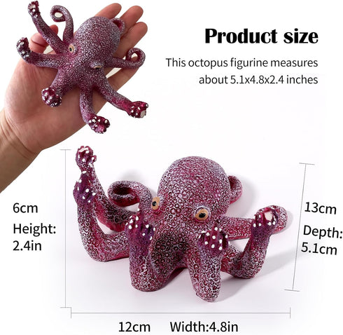 Octopus Aquarium Ornaments Decoration, Purple Artificial Sea Life, Glowing Fingers Enhance Visual Appeal, Suitable for Various Fish Tanks by qumHmup