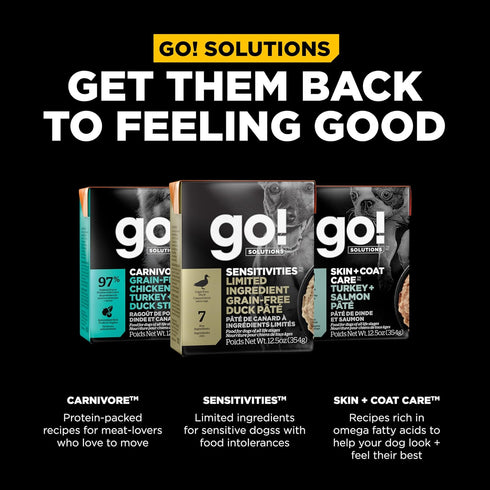 GO! SOLUTIONS Sensitivities Limited Ingredient Wet Dog Food - Grain Free Duck Pâté, 12.5 oz