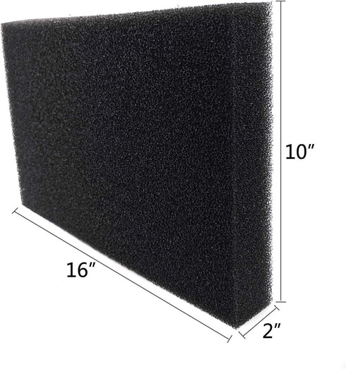 JIH Aquarium Foam Filter Pad - 16 x 10 x 2 inch Cut to Fit Sponge Filter Media for Fish Tank (30PPI)