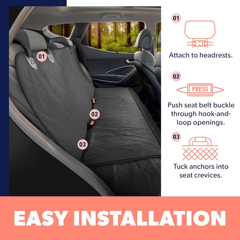 Active Pets Waterproof Dog Car Seat Cover for Back Seat, Suitable for Trucks, Sedans & SUVs (Beige XL)