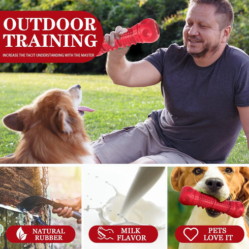Dog Squeaky Toys for Aggressive Chewers - Durable Natural Rubber Chew Toys for Large Medium Breed Dogs