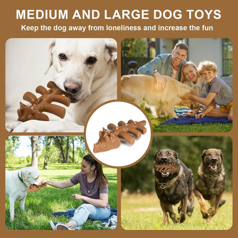 Tough Durable Fun Dinosaur Shaped Dog Chew Toys for Aggressive Chewers, Teething Bones Toys