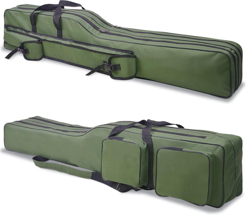 Portable Fishing Rod Case, 4.27ft Waterproof Fishing Pole Carrier Bag, Large Capacity Storage for Travel