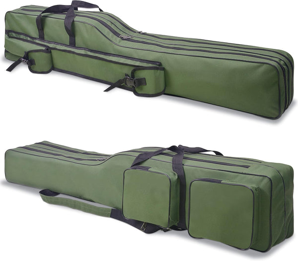 Portable Fishing Rod Case, 4.27ft Waterproof Fishing Pole Carrier Bag, Large Capacity Storage for Travel