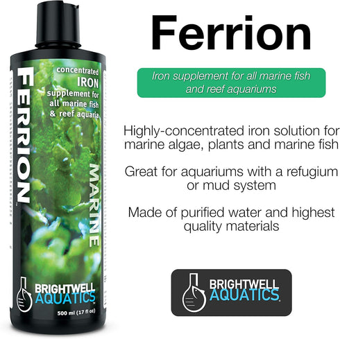 Brightwell Aquatics Ferrion - 500-ml Concentrated Iron Supplement for Marine Fish and Reef Aquariums