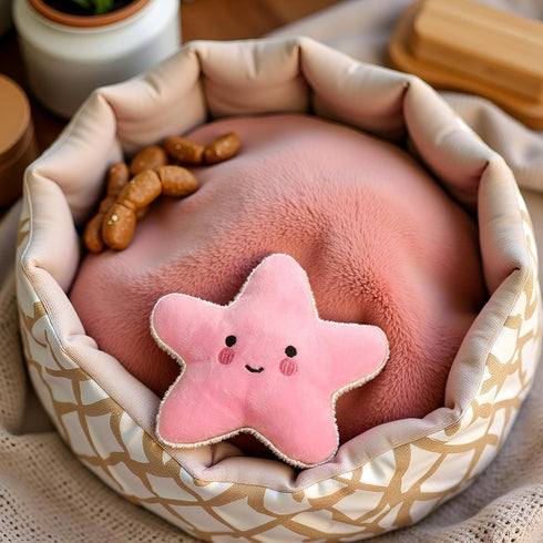 WaigN Pink Starfish Squeaky Dog Toy, Soft Plush Vocal Dog Plaything Pets Supplies Teddy Bichon, Squeaky Toys/Chew Toys