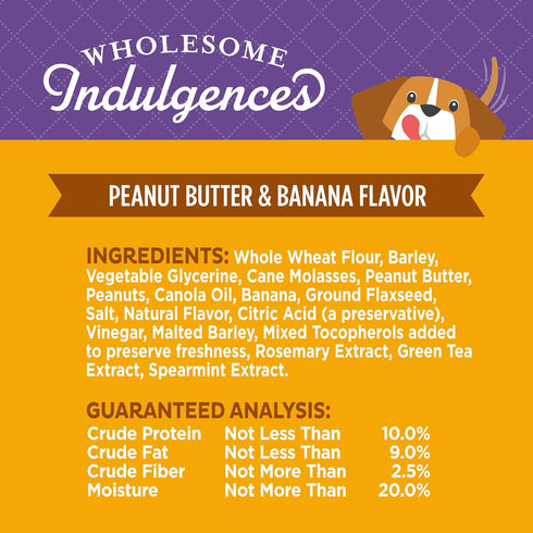 Old Mother Hubbard Wellness Wholesome Indulgences Peanut Butter & Banana Flavor Natural Dog Treats, 10 Ounce
