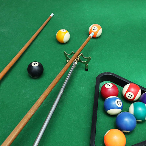 Skylety Pool Cue Snooker Stick - Retractable Billiards Cue Rest with Removable Brass Bridge Head