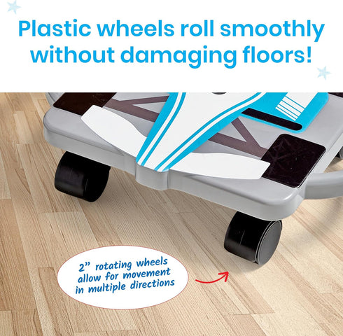 hand2mind Blue Speedway Racer Scooter Board, Floor Scooter Board, Gross Motor Toys, Kids Exercise & Physical Education
