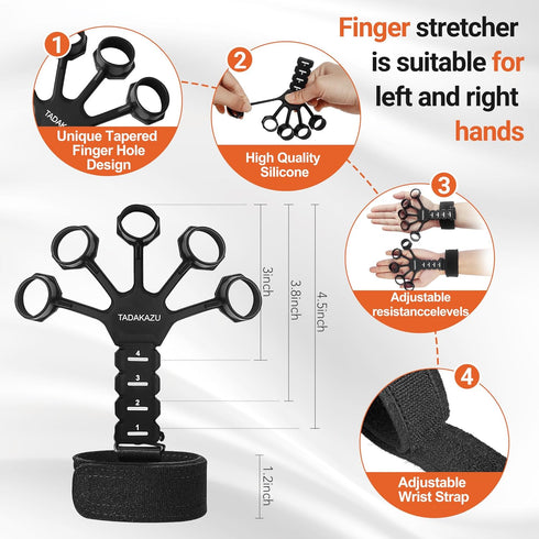 Grip Strength Trainer Kit (5 Pack) | Adjustable Resistance Hand Gripper and Forearm Workout Ring