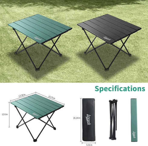 JOUYEK Small Camping Table, Ultralight Aluminum Folding Table with Carrying Bag, Portable & Lightweight Camping Side