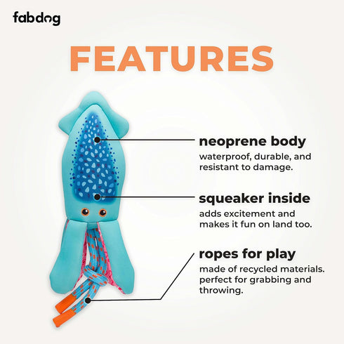 fabdog Floaties Squeaky Floating Water Dog Toys for All Breeds - Cute & Durable Duck Puppy Toy, Made with Recycled