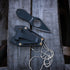 MTech USA Fixed Neck Knife - Black Blade and Handle, Full Tang with Nylon Fiber Sheath
