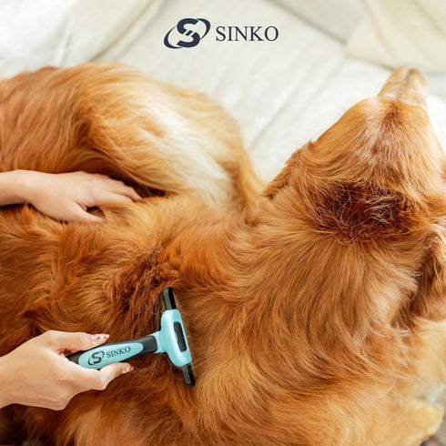 Professional Dog Deshedding Brush, Dog Brush for Shedding, Pet Hair Remover for Cats and Dogs (Blue)