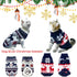 Vehomy 2Pcs Pet Puppy Christmas Sweaters, Navy Blue and Christmas White Knitwear with Reindeers Snowflakes Pattern