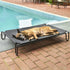 pettycare Elevated Outdoor Dog Bed, Raised Dog Cot for Large Dogs, Waterproof Cooling Bed with Breathable Mesh, Black,