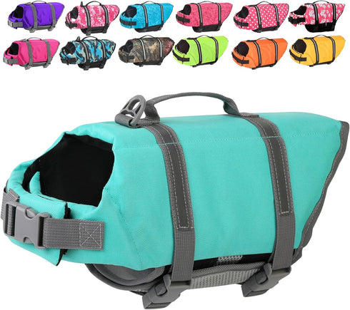 Doglay Dog Life Jacket, Adjustable Puppy Life Vest for Swimming Boating with Reflective Stripes, Superior Buoyancy for
