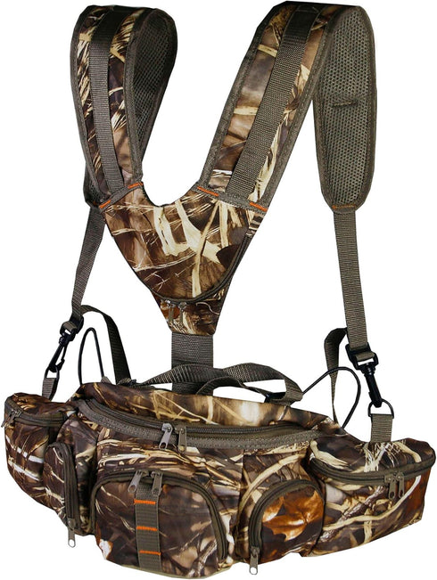 UNISTRENGH Hunting Camo Fanny Pack with Harness, Waist Pack Pouch for Hiking