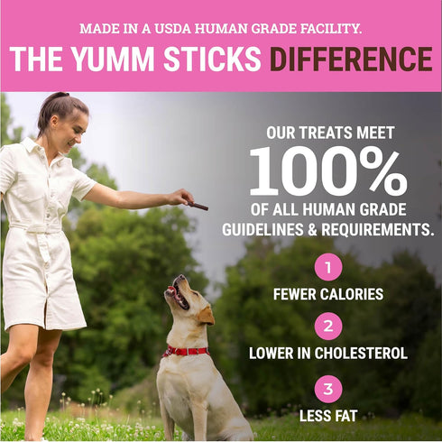 Yumm 12 Count etta says! Sticks Natural Dog Treats - Pork Dog Jerky Treats - Human-Grade Jerky for Dogs - Made in The