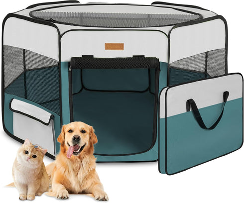 Dog Playpen, Portable Pet Play Pen for Cat, Puppies, Rabbits, Chickens, Foldable