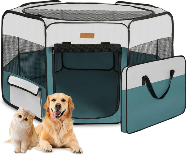 Dog Playpen, Portable Pet Play Pen for Cat, Puppies, Rabbits, Chickens, Foldable