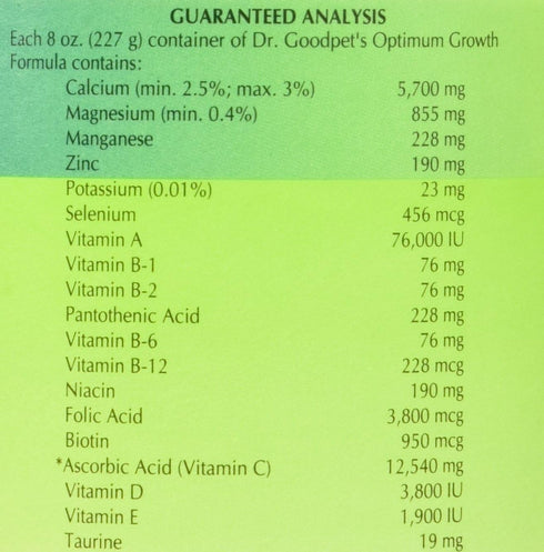 Optimum Growth - All Natural Multi-Vitamin/Mineral Powder for Kitten & Puppy Care