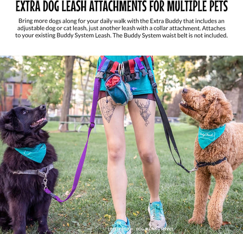 The Buddy System Accessories for Dog Leashes, Made in USA, Extra Buddy, Regular Dog Purple