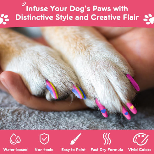 Dog Nail Polish Pens - Quick Dry, 15 Colors Pet Nail Polish Set for DIY Stylish Dog Nail Art - Non Toxic and Easy to Use