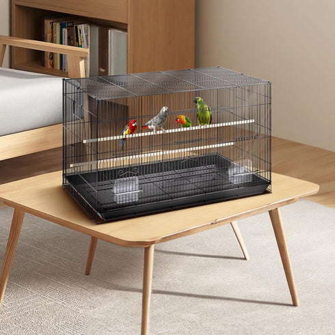 VEVOR 30 Inch Flight Bird Cage, Stackable with Slide-Out Tray, Small Parrots Birdcage for Cockatiels and Budgies