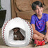 Maccabi Art Baseball Dog Bed, 16x18x16 Igloo Design, Sports Themed for Small Dogs, Puppies, and Cats