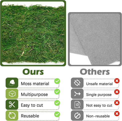 (11.81" 47.24") Reptile Carpet Cuttable Terrarium Mat Artificial Moss Reptile Liner Green Substrate Flooring Bearded