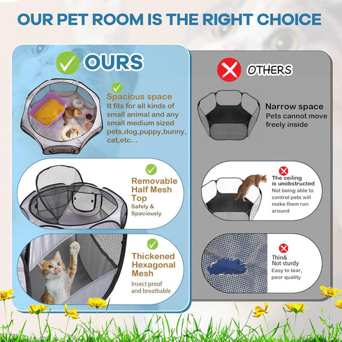 Generic Pig/Hamster/Chinchillas Soft Breathable Small Animal Playpen with Zipper Cover - Portable Rabbit/Bunny Pen