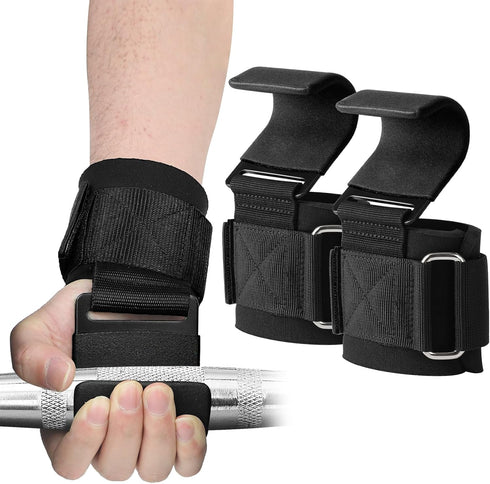 Weight Lifting Hooks (Pair), Heavy Duty Lifting Wrist Straps for Deadlifts, Pull Ups, Weightlifting Gym Gloves