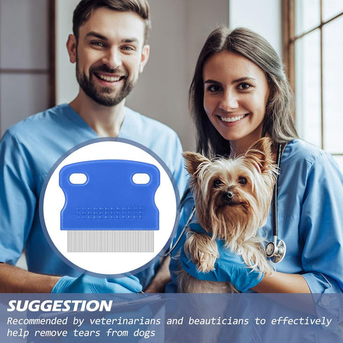 10 Pieces Tear Stain Remover Comb, Stainless Steel Pet Grooming Comb for Dogs and Cats