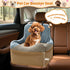 35 lbs 2 Dog Car Seat for Small/Medium Dogs - Puppy Car Seat Under with Thick Elevated Cushion & Safety Belt for Travel