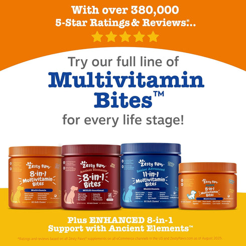 10-in-1 Immune, 30 Zesty Paws Dog Multivitamin - Gut, Joint, Skin & Coat Support, and More - Dog Vitamins