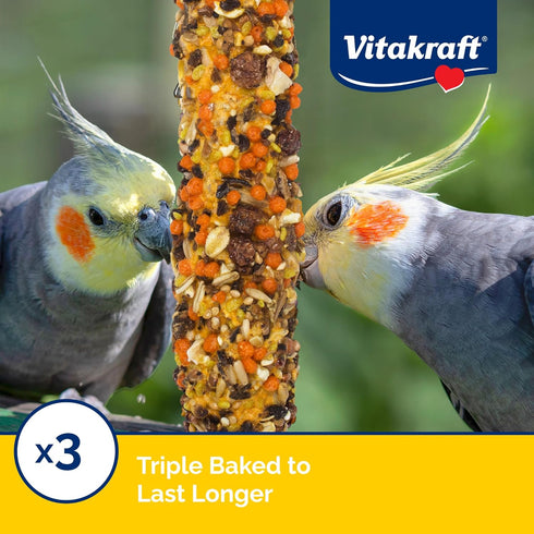 Vitakraft Crunch Sticks Cockatiel Treat - Apple and Honey, Pet Bird Treat Toy