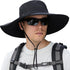 Muryobao Mens Sun Hats UPF 50+ Waterproof Mesh Wide Brim Bucket Fishing Hat