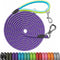 NTR Dog Rope Leash, 20FT Recall Training Lead with 2 Swivel Hooks, Reflective Threads and Soft Rubber Handle, Puppy