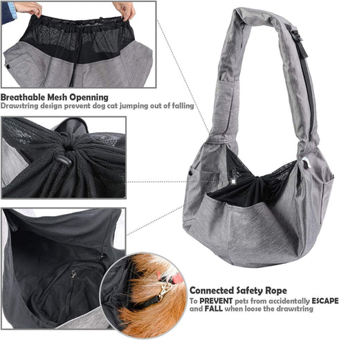 ARELLA Dog Sling Carrier for Small Medium Dogs 10-20 lbs, Comfortable Adjustable Padded Mesh