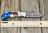 WINTERFELL Damascus Pocket Knife For Men - 6.5" Handmade Folding Knife with Leather Sheath for Hunting and Camping