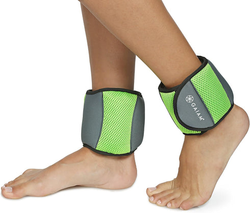 Gaiam Ankle Weights, Strength Training Weight Sets for Women & Men, Adjustable Straps for Walking, Running, Pilates