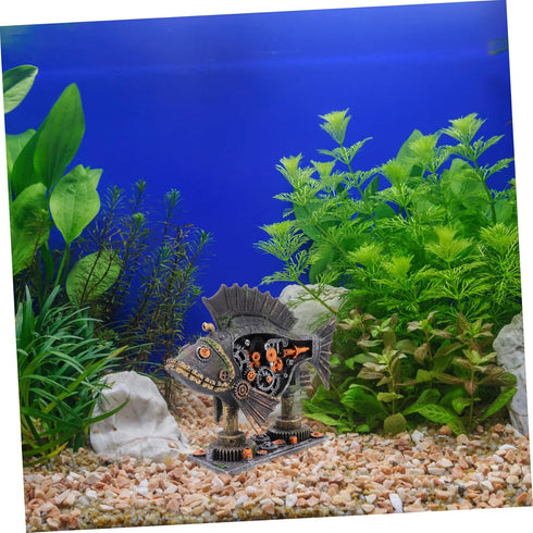 1Pc Fish Tank Decoration, Resin Aquarium Hideout Lizard Accessories, Steampunk Table Centerpiece for Fish Tank
