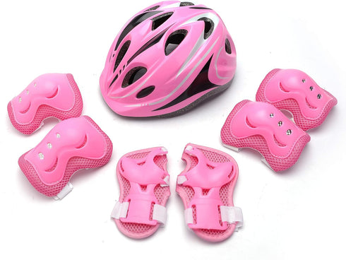 Kids Helmet Knee Elbow Pads Wrist Guard, Sport Protective Gear for Scooter Skateboard Roller Bike Safety Set